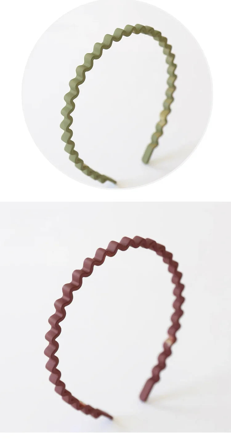 New Fashion Simple 0.8cm Twist Wave Frosted Bow Headband Hair Hair Band Face Clip Accessories Headwear Accessories for Women