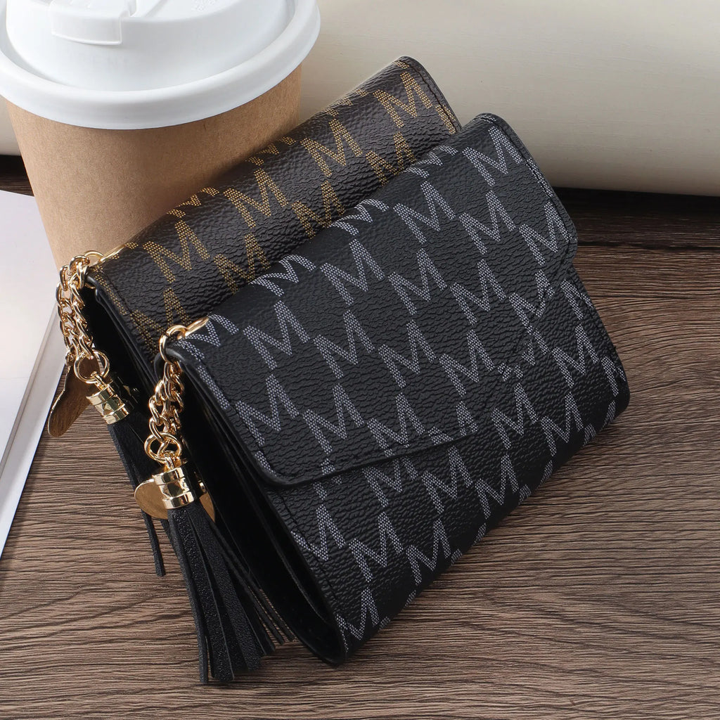 Fashionable and minimalist women's wallet, high-quality PU leather portable multi card slot women's short multi-functional zero