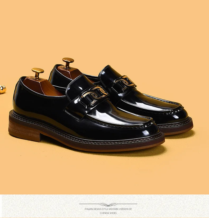 Luxury Slip on Dress Shoes Men Genuine Leather Italian Loafer Shoes for Men Black Brown Brand Formal Oxford Men Casual Shoes