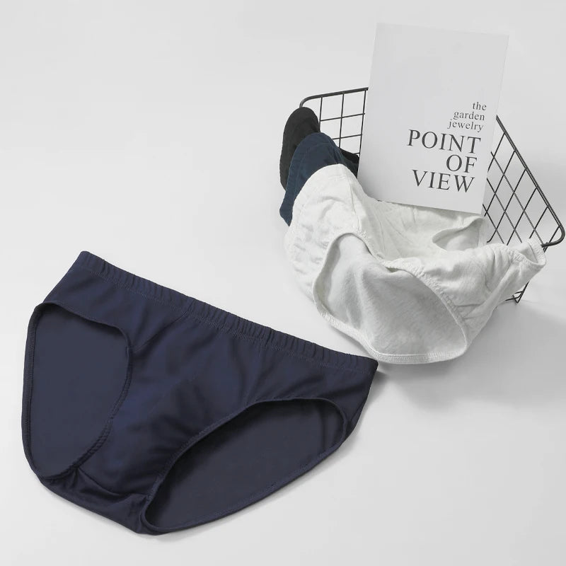 5pcs Men's pure cotton triangle pants, men's large-sized breathable sports underpants, summer thin and comfortable cotton men's.