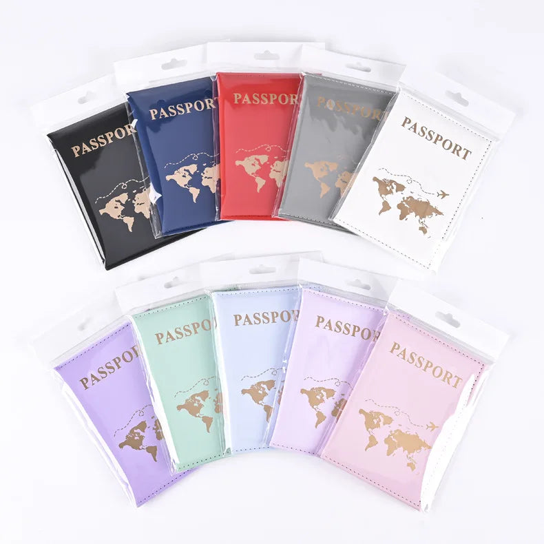 Fashion Passport Holder with Letter Print for Women Men Passport Protective Cover Travel Wallet Ticket Holder ID Card Clip Bags