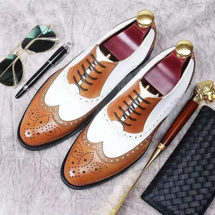 Oxfords Men's Leather Shoes Formal Shoes for Men Brogues Oxfords Male Wedding Party Office Business Shoe Man Zapatos De Hombre