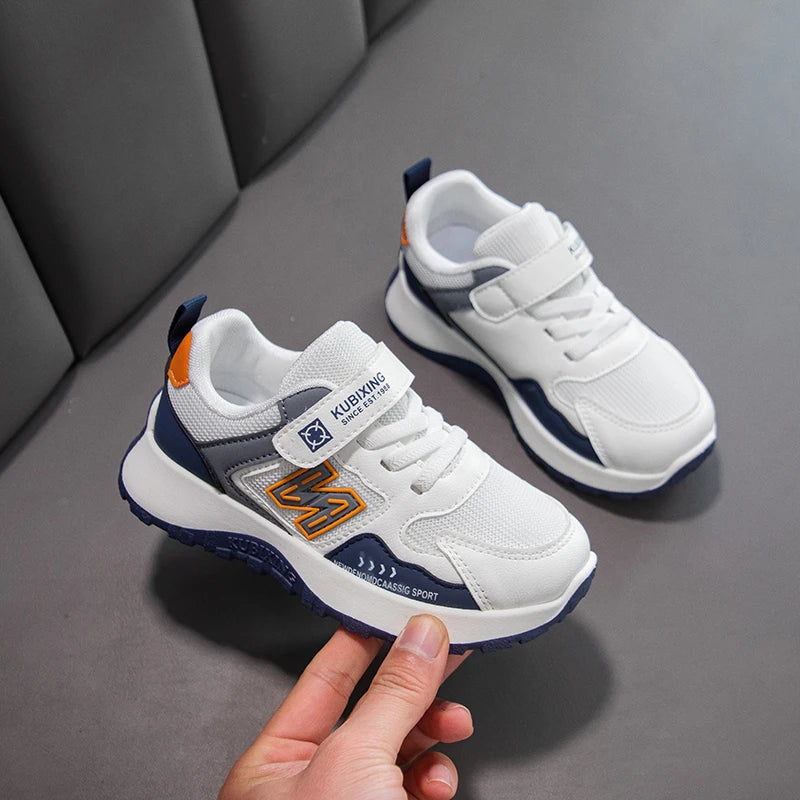 Children's Sneakers Kids Fashion Design White Non-slip Casual Shoes Boys Girls Hook Breathable Sneakers Toddler Outdoor Shoes