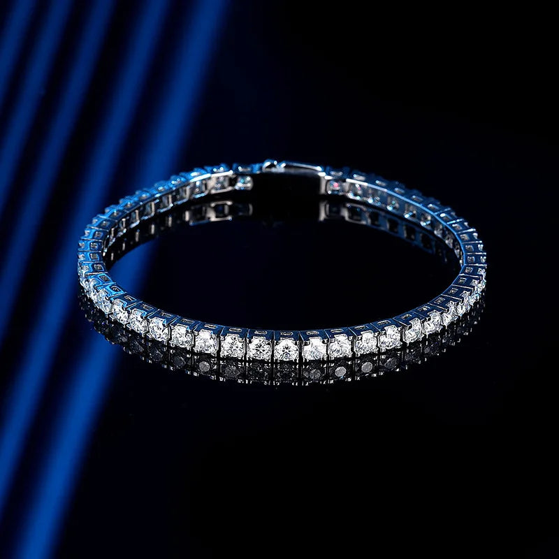 Factory Price D VVS1 Moissanite Tennis Bracelet Full Diamond GRA 925 Silver Plated 18k Fashion Personality Exquisite Jewelry