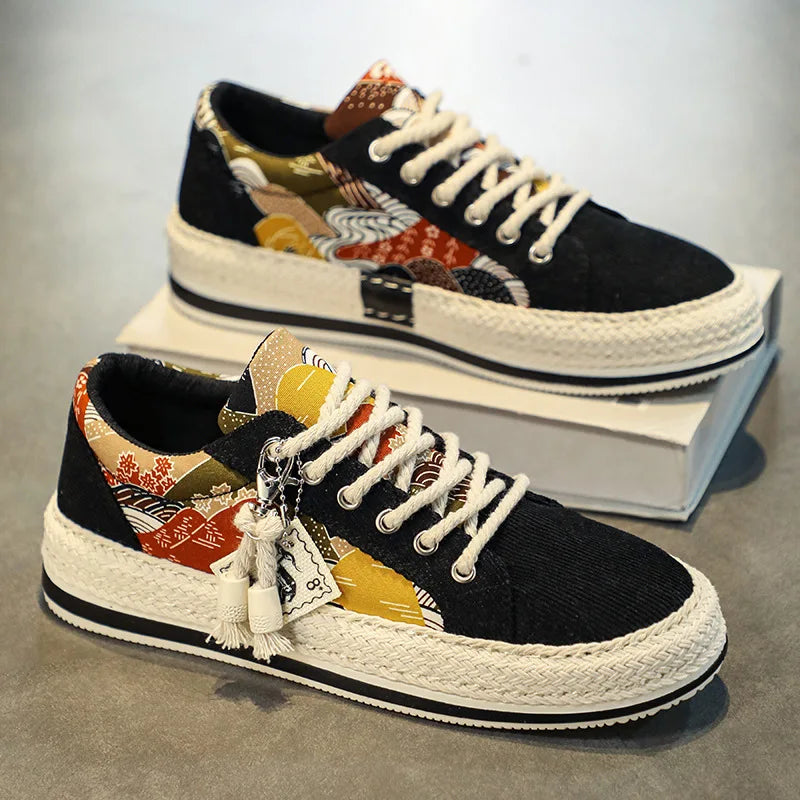 Trend Low-Top Canvas Shoes Mens Summer Fashion Trend Platform Sneakers Comfortable Breathable Casual Shoes Zapatos para hombres