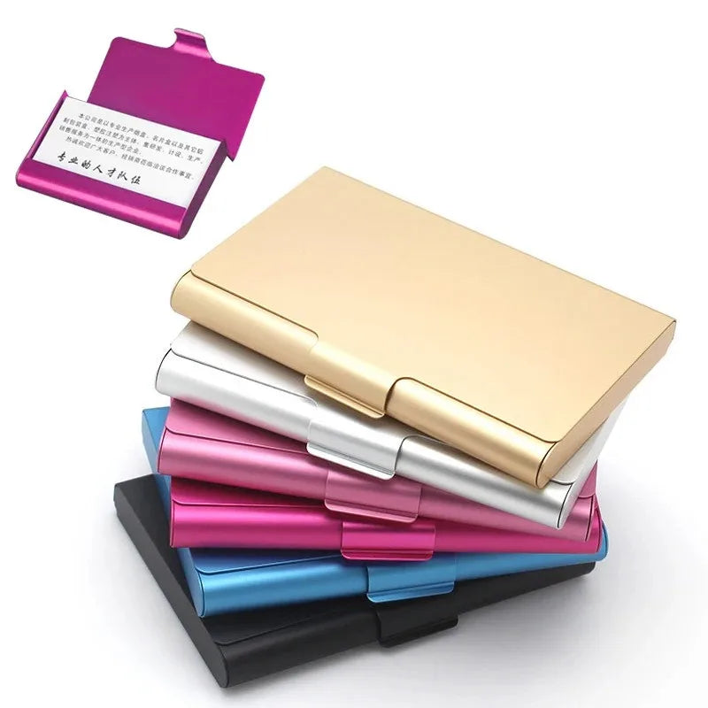 Creative business card case stainless steel Aluminum Holder Metal Box Cover Credit Men business card holder card metal Wallet