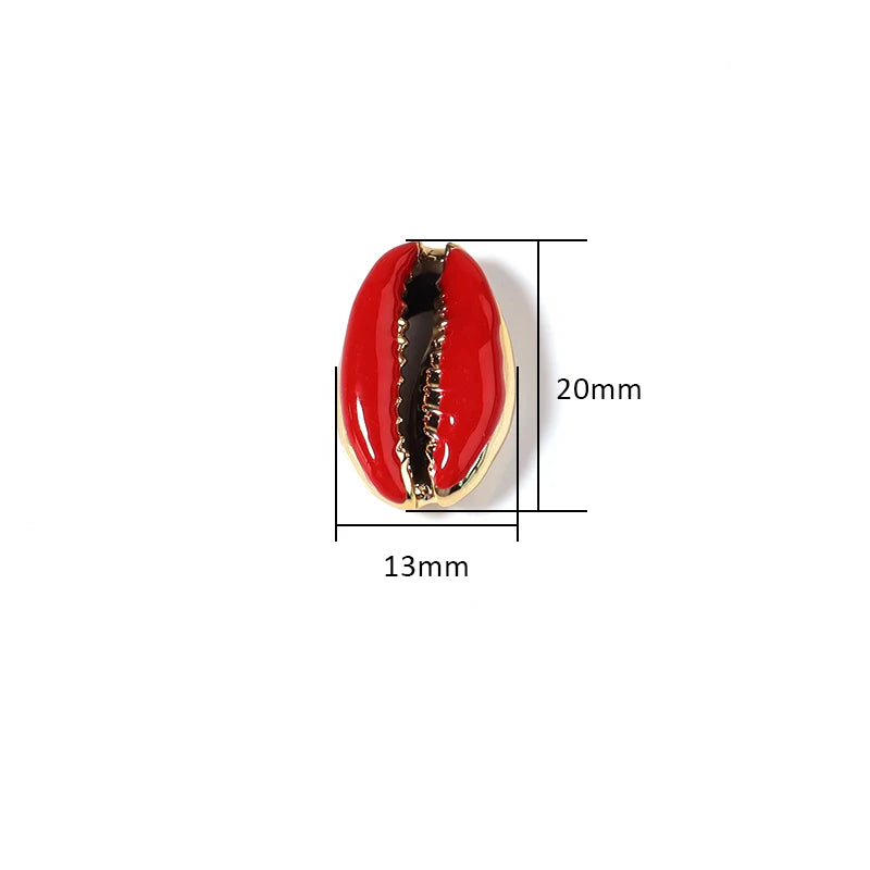 10pcs/lot 13-20mm Electroplated Colored Shell Shaped Beads For Jewelry Making Charm Pendant DIY Fashion Necklace Earrings Gifts