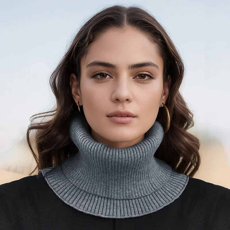 Knitted Fake Collar Ring Scarf For Woman Autumn Winter Warm Solid Color Neck Muffler Detachable Collar Scarves 25*17cm