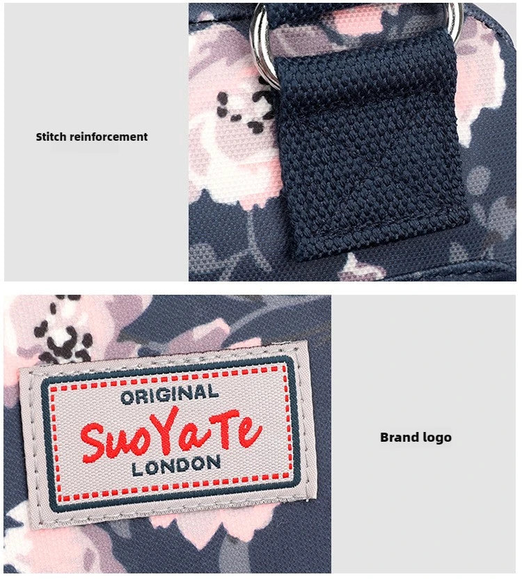 Brand Women Crossbody Bag Portable Female Shoulder Bags Printed Flower Nylon Messenger Bags Multi-pocket Ladies Handbags Bolsa