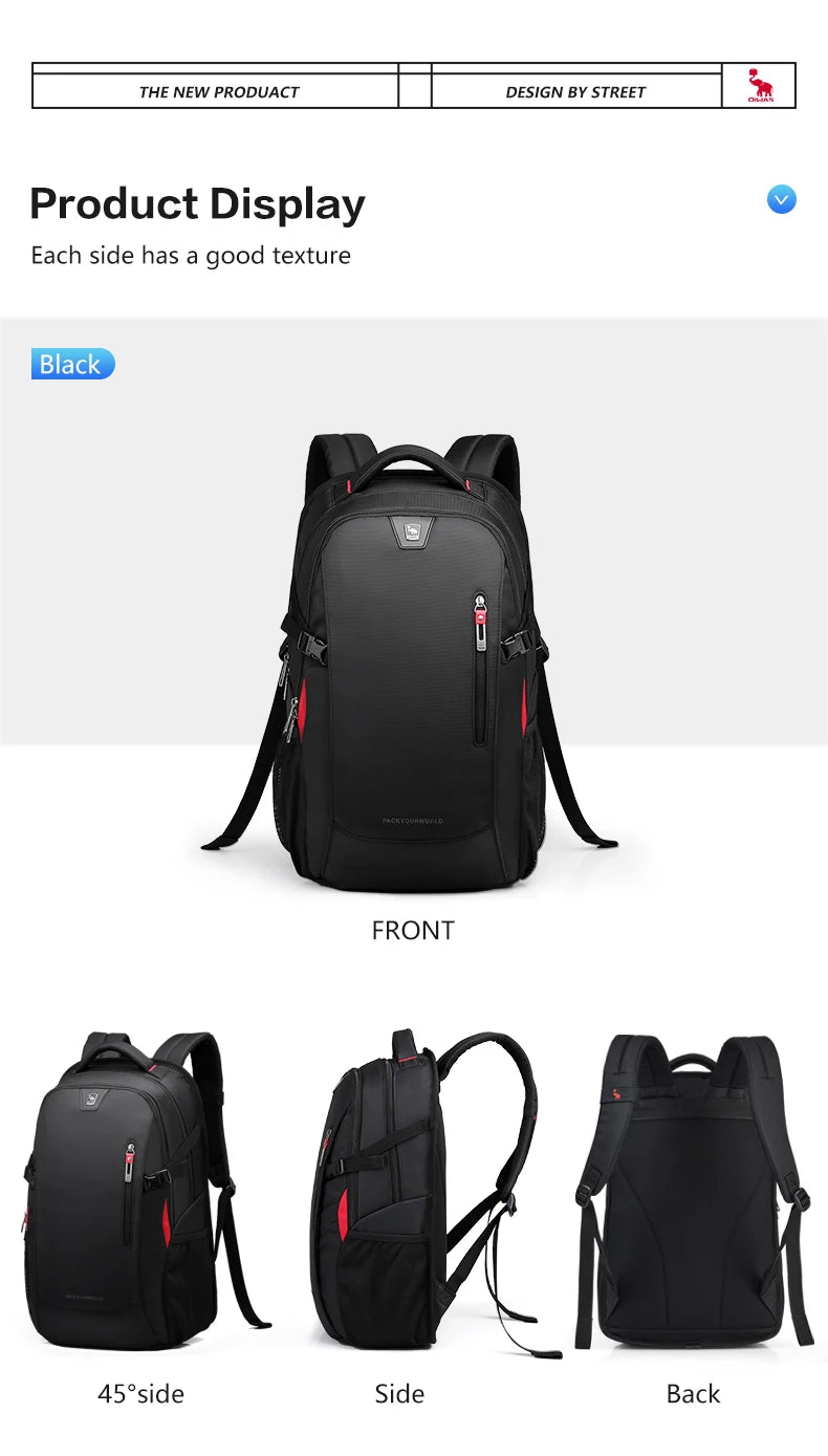 OIWAS Men's backpack For 15.6 Laptop Inch School Bags  Waterproof Nylon 29L Casual Shoulder Bagpack Travel Teenage Mochila