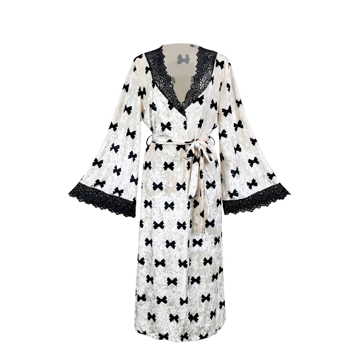 Women Soft Velour Robe Lace Tirm Kimono Intimate Lingerie Long Nightgown Sleepwear Wedding Bride Party Gift Loungewear Nightwear