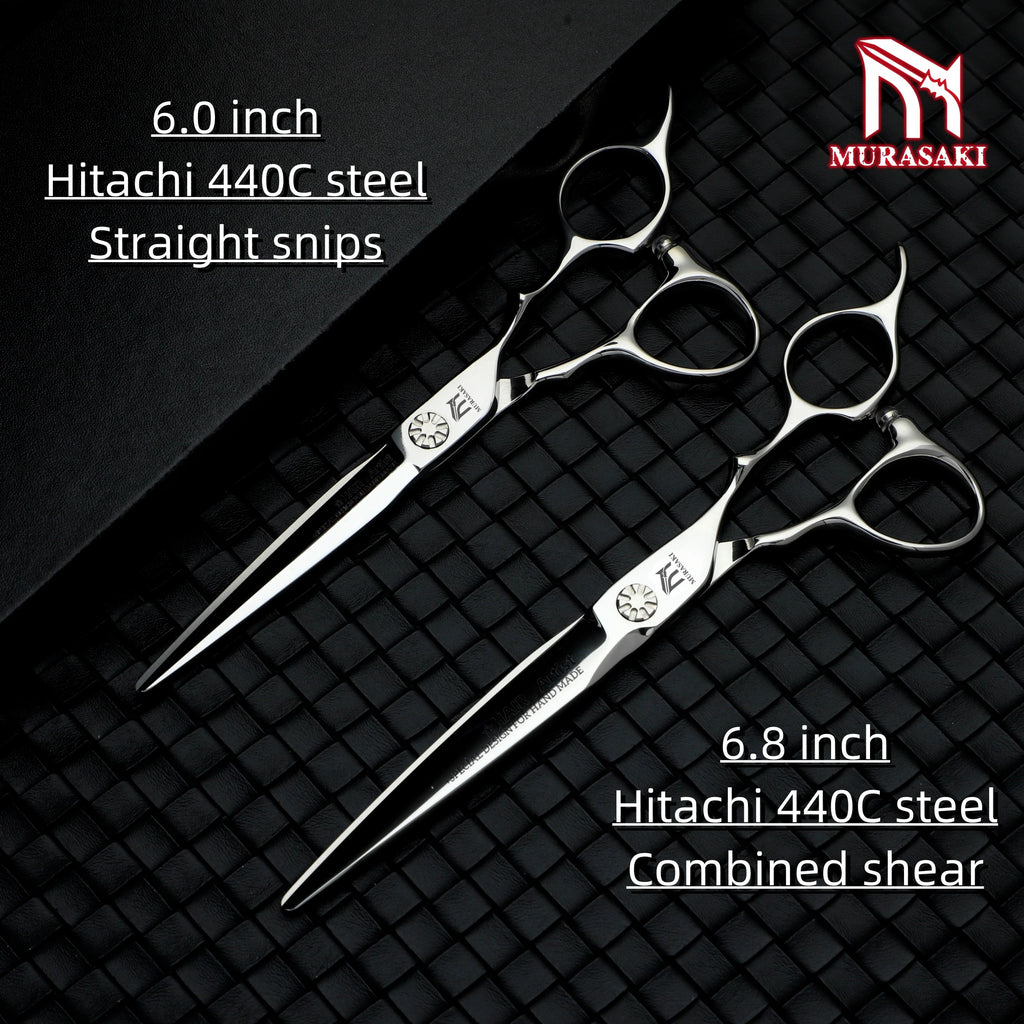 Professional Barber scissors，440C steel Hair cutting machine，thinning shears，Set of 6.0-6.5-6.8 inches，barbershop accessories