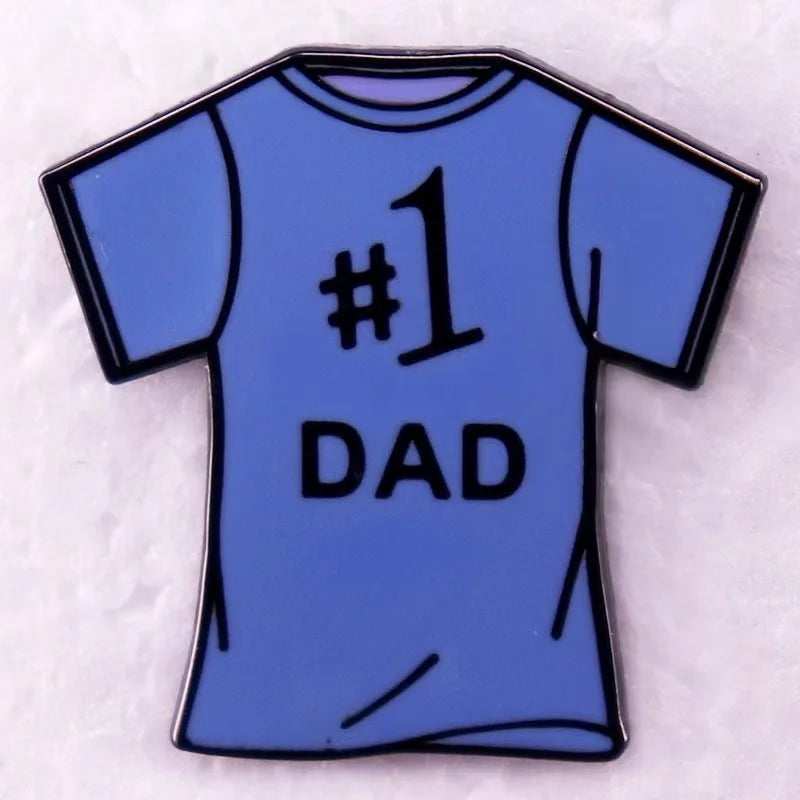 Funny Father's Day Brooch Men's Backpack Pin Metal Badge Pin Gift for Dad Suit Accessories