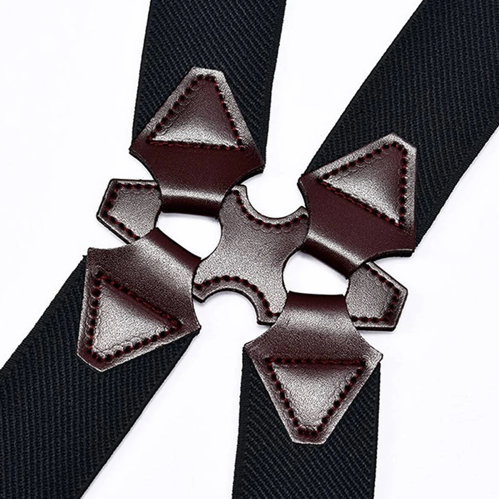 Hip-Clip Suspenders for Men Heavy Duty Big Tall 3.5cm 2 Clips Adjustable Elastic Trouser Braces Strap Belt Gifts for Dad Husband