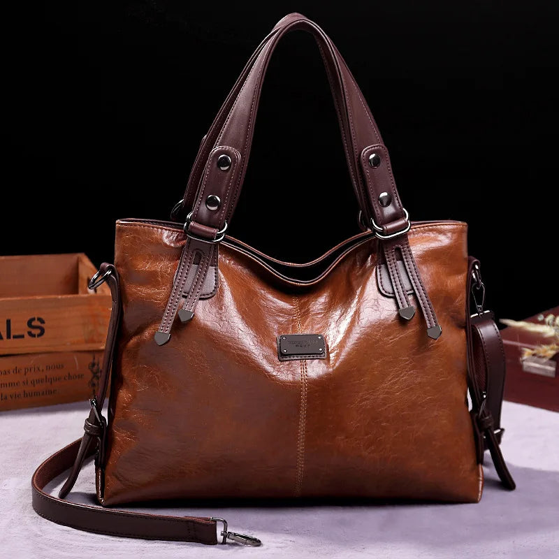 Annmouler Neue Design Frauen Handtaschen Pu-Leder Tragetasche Vintage Weiche Umhängetasche Große Umhängetasche für Damen