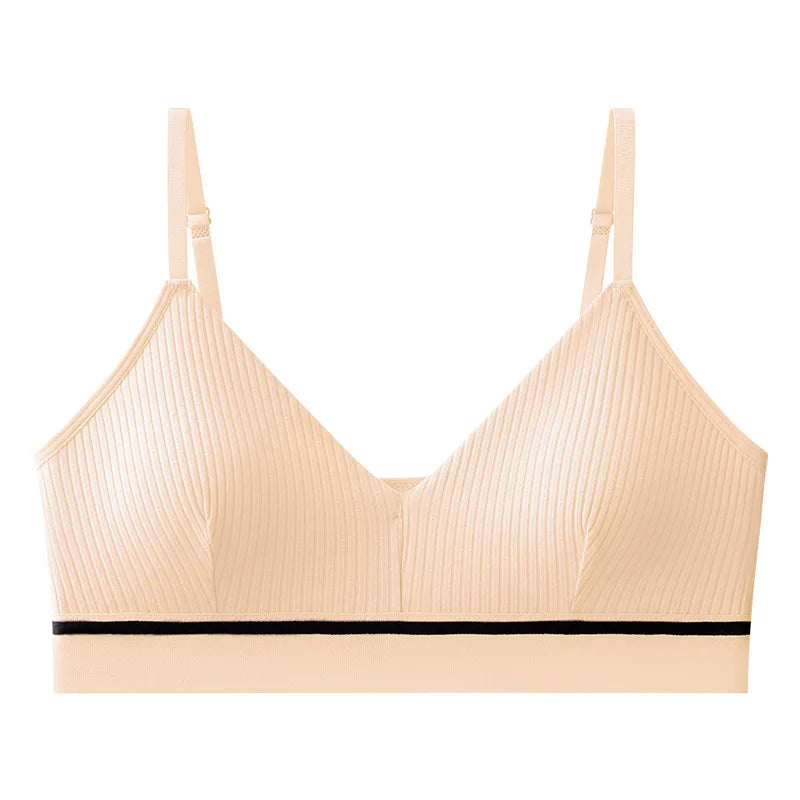 Women Cotton Tube Tops Wire Free Bra Solid Color Adjusted Straps Lingerie Breathable Underwear Push Up Tube Bra Cropped Top