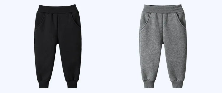 Pantalones de chándal gruesos y cálidos de felpa de invierno para bebé niño de 2 a 8 años, pantalones deportivos para niños pequeños
