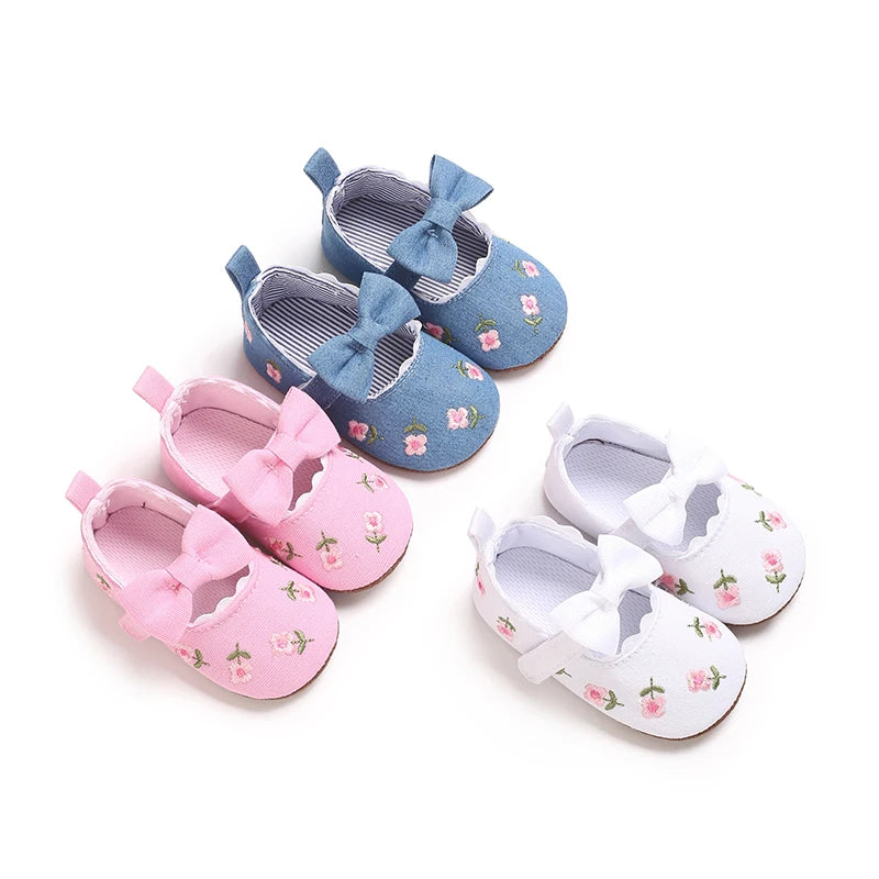Flower Princess Shoes Baby Shoes Baby Shoes Sneakers Soft soled Sneakers Single Shoes Cloth Shoes