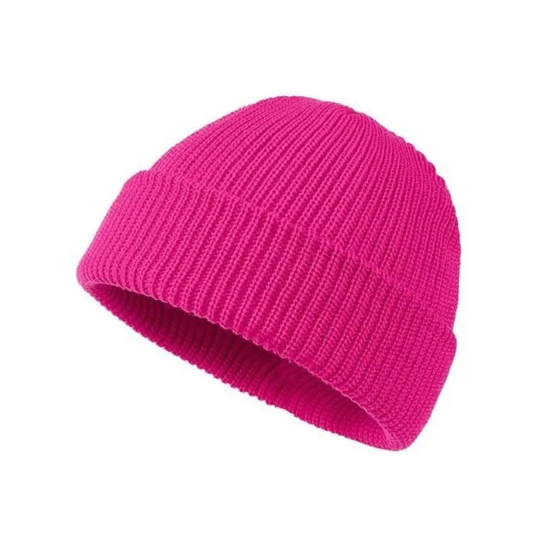 Solid color knitted woolen hat for men and women, hip-hop melon skin hat suitable for keeping warm and cold in autumn and winter