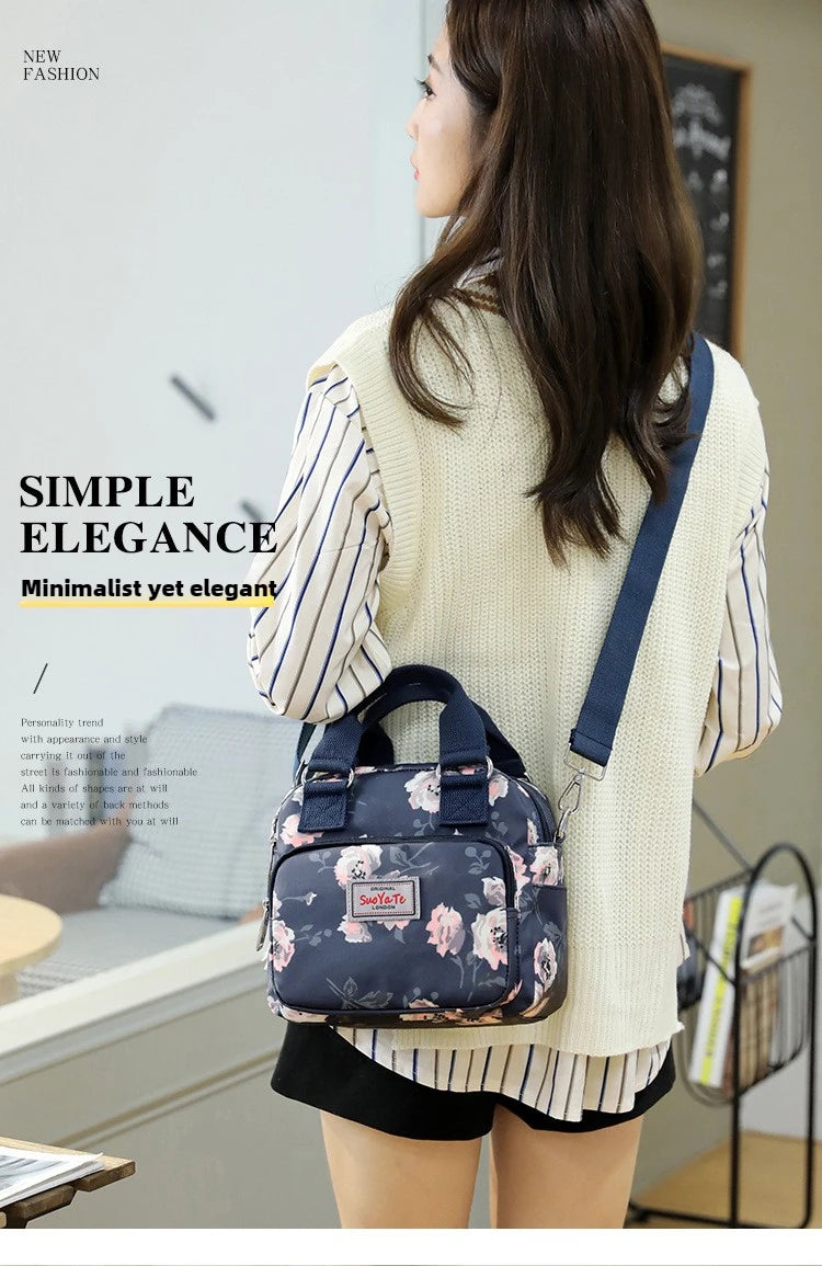 Brand Women Crossbody Bag Portable Female Shoulder Bags Printed Flower Nylon Messenger Bags Multi-pocket Ladies Handbags Bolsa