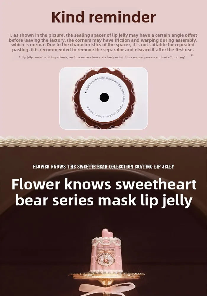 FLOWER KNOWS THE SWEETIE BEAR COLLECTION Coating Lip Jelly SOFT LIP STICK,Hydrating Gloss,Moisturizing Tint,Shine & Glow Finish