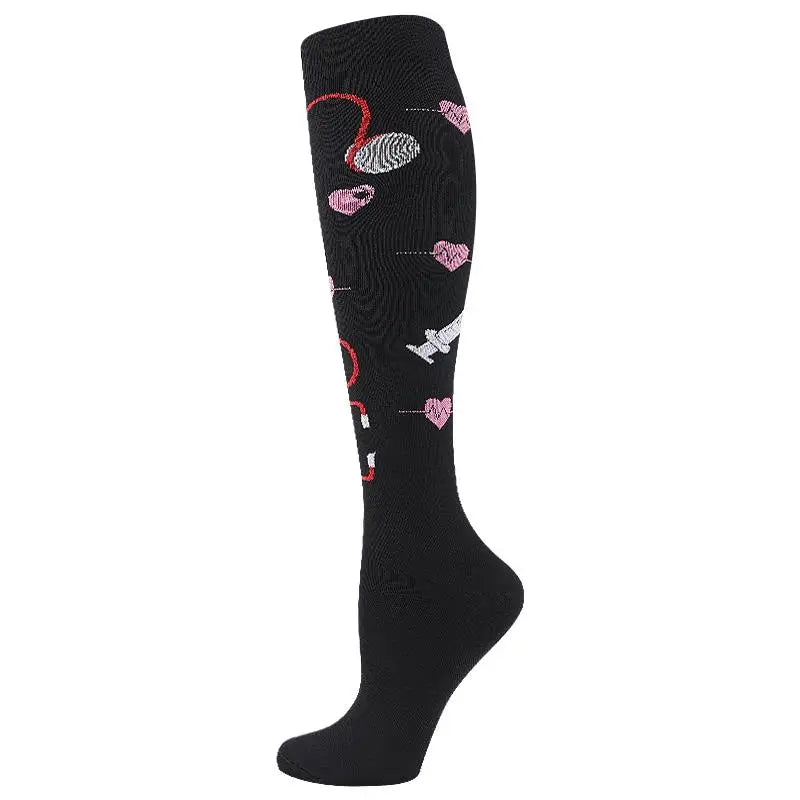 23 Styles Compression Socks 30 Mmhg Heart Star Stripe Socks New Unisex Golfs Tube Thigh Men Outdoor Long Pressure Stockings