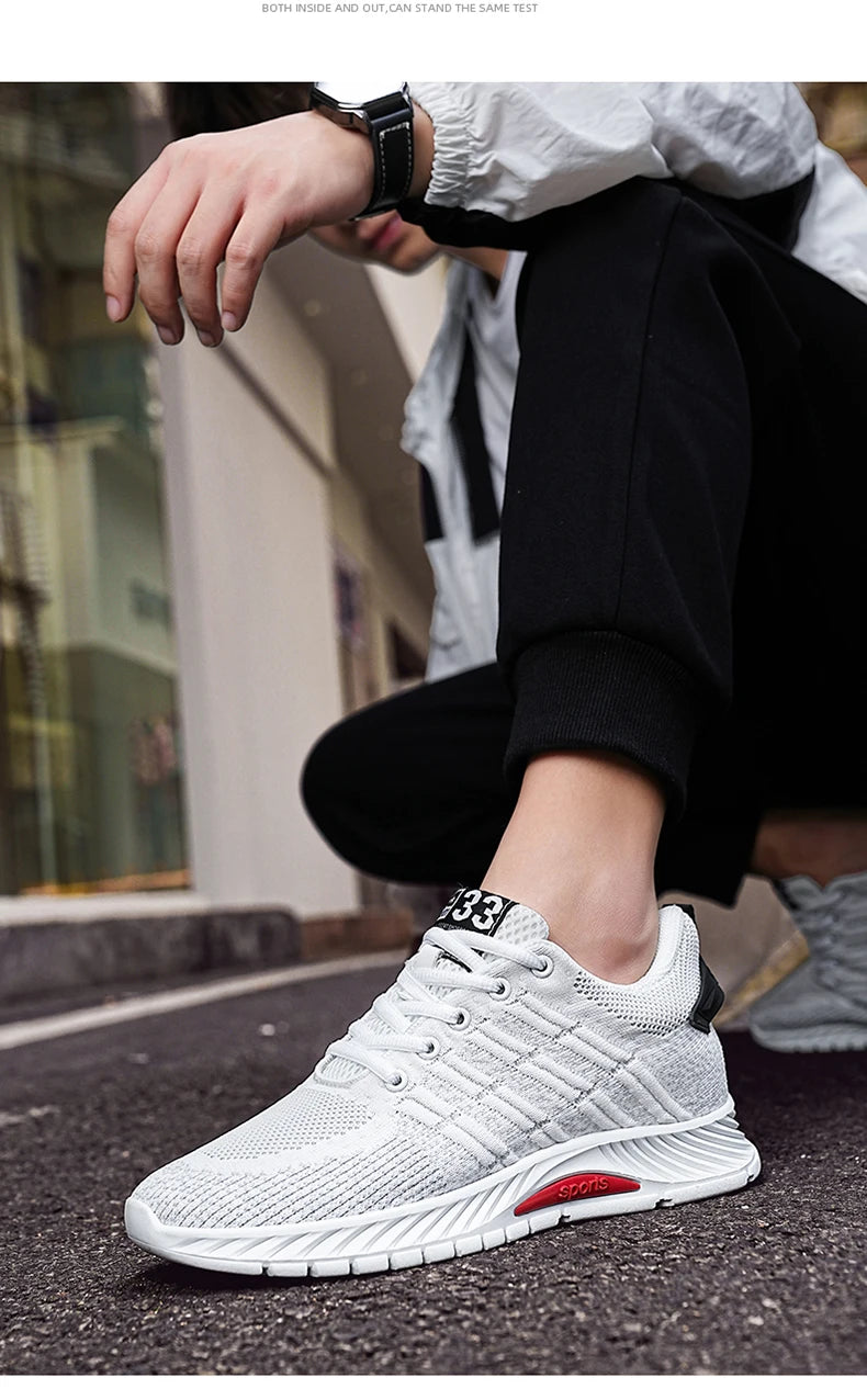 Man Sneakers Elevator Shoes Hidden Heels Breathable Heightening Shoes For Men Increase Insole 6CM Lift Sports Casual Height Shoe