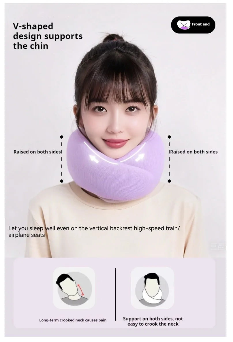 Travel Neck Pillow Memory Foam U-shaped Pillow Portable Adjustable Soft Neck Support Noon Break Sleep Pillows