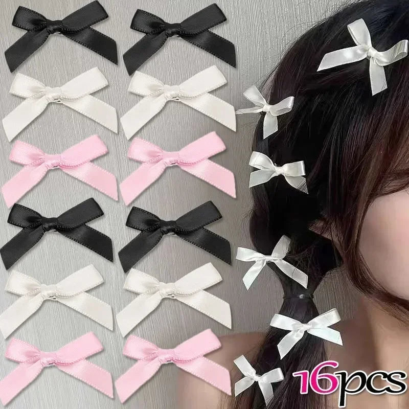 Colors Silk Ribbon Bowknot Hair Clip Y2K Fashion Sweet Ballet INS Cute Girl Barrettes Colorful Lace Women Bobby Pin  Accessories