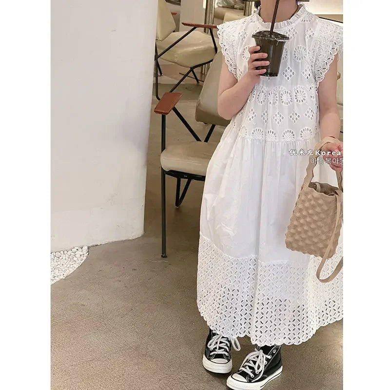 Korean children's clothing girl's dress 2026 summer new children's dress girl small  children's vest princess dress