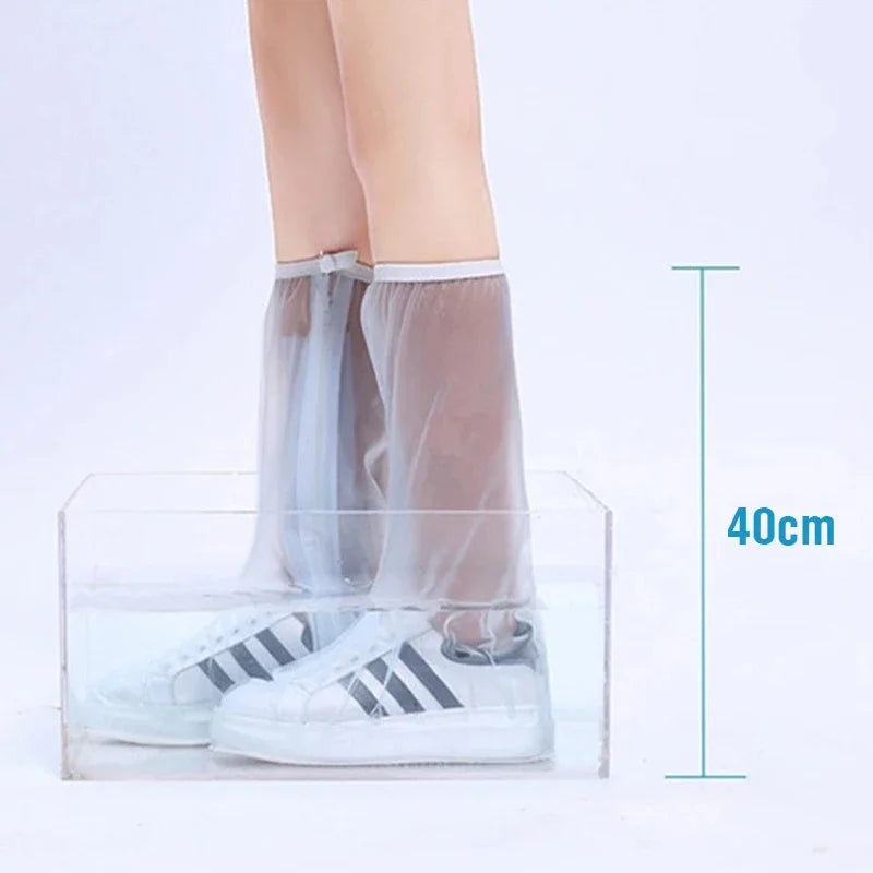 40cm Tall Shoes Cover Rain Waterproof Silicone Shoes Protectors Cycling Rain Boots Non-Slip Shoe Cover Rainy Water proof shoes