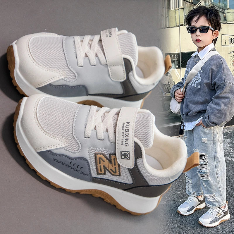 Children's Sneakers Kids Fashion Design White Non-slip Casual Shoes Boys Girls Hook Breathable Sneakers Toddler Outdoor Shoes