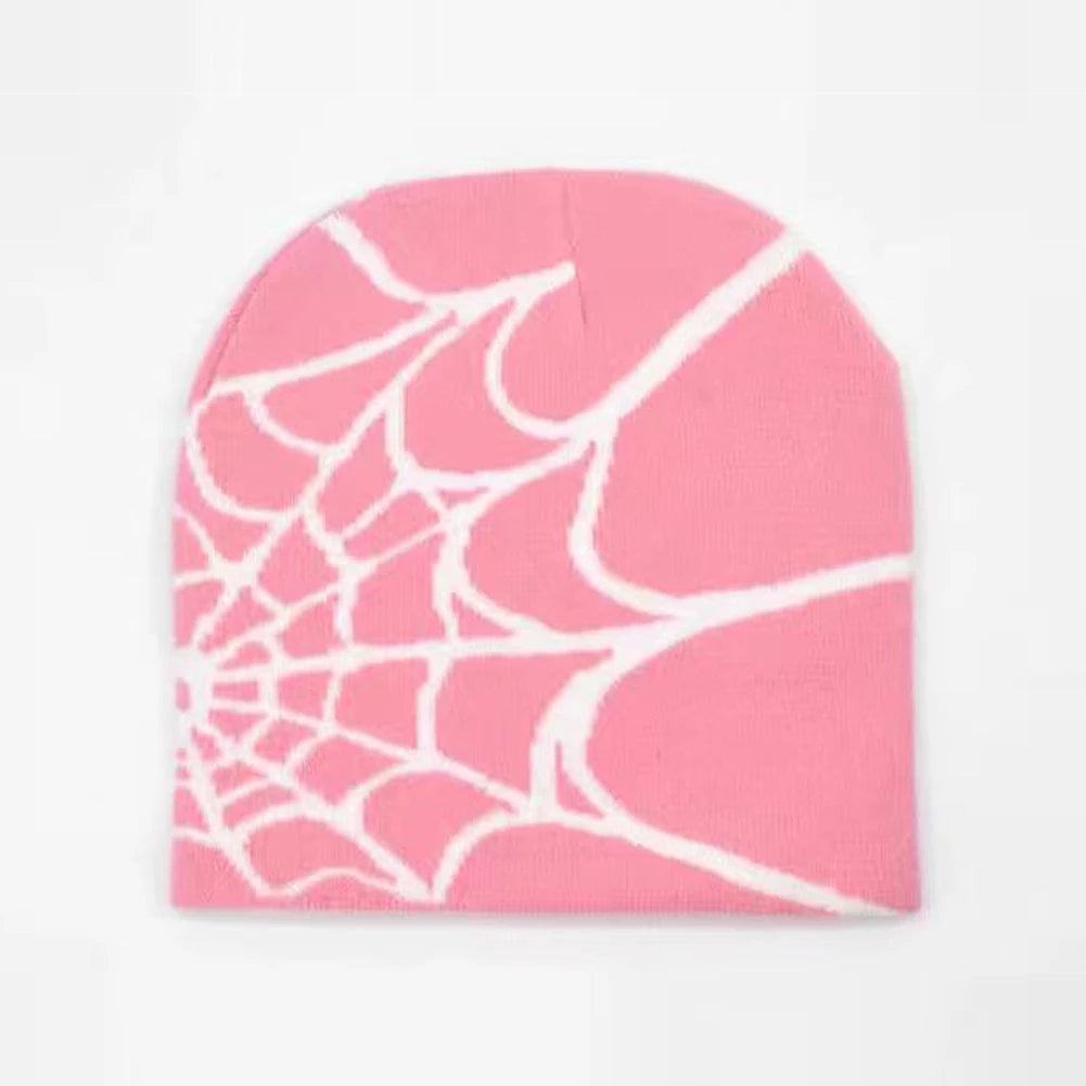 1Pc Y2K Knitted Hat Spider Web Jacquard Hat Four Seasons Warm Hat Skullies Hat For Men Women Outdoor Sports Fashion Hat