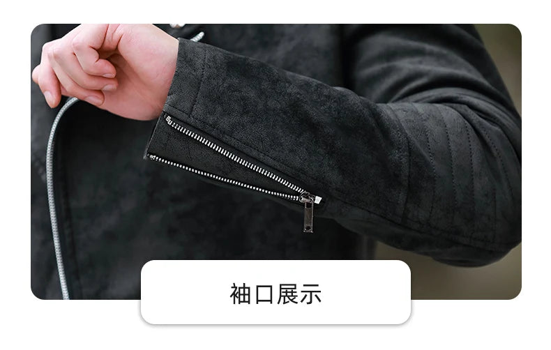 Men's Streetwear Vintage Motorcycle Coat Stand Collar Brown Leather Jacket Motorcycle PU Faux Leather Coat Winter Outwear Mens