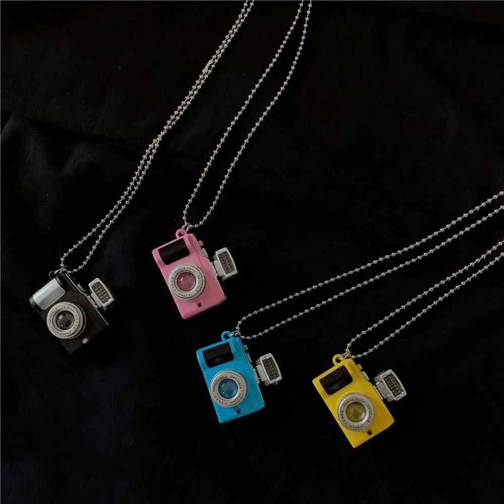 Couple Models Unisex Flash Camera Men Luminous Sweater Chain Music Pendant Fashion Jewelry Necklace