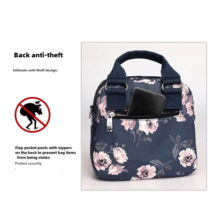Brand Women Crossbody Bag Portable Female Shoulder Bags Printed Flower Nylon Messenger Bags Multi-pocket Ladies Handbags Bolsa