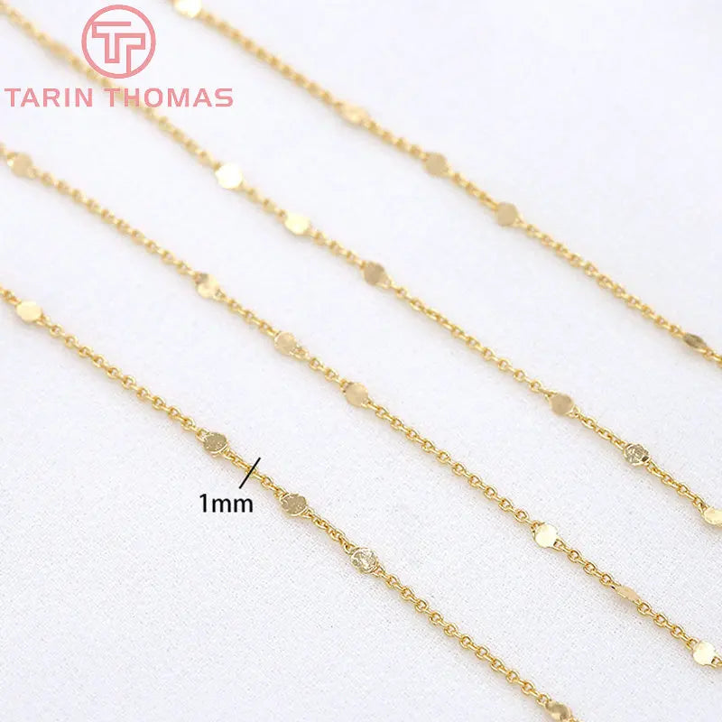 (6195) 2 Meter Chain Link 1.5MM 24K Gold Color Brass Necklace Chains High Quality Diy Jewelry Findings Accessories Wholesale