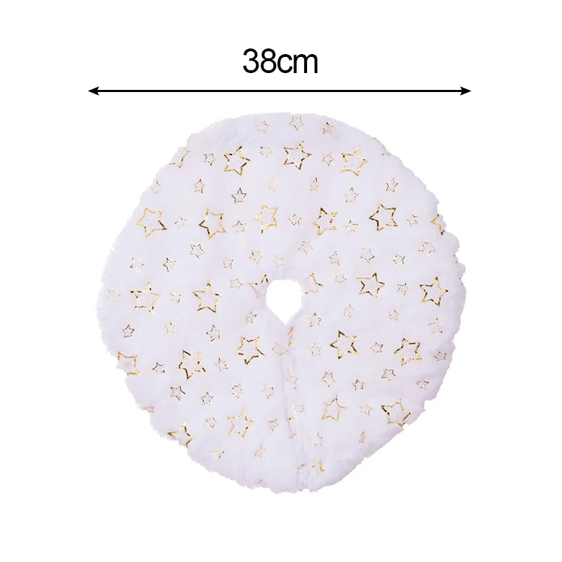 38/60cm Christmas Tree Skirt White Plush Xmas Tree Skirts Gold Silver Snowflake Plush Carpets Home New Year Party Decorations