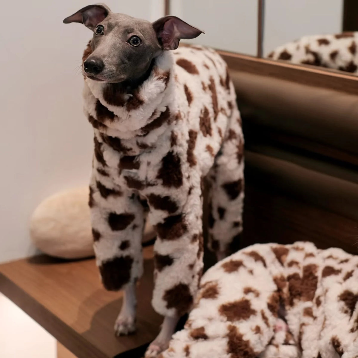 Pink Elegant Sweater for Dogs Winter Thick Soft 4-legged Fleece Coat for Italian Greyhound Warm High-neck Jumpsuit for Whippet