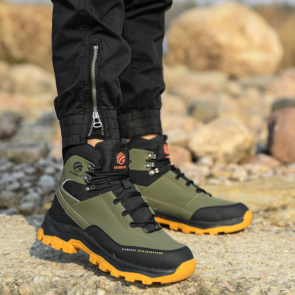 Waterproof Men Boots Safety Shoes Puncture-Proof work Boots Safety Steel Toe Shoes Indestructible Construction Protective Boots