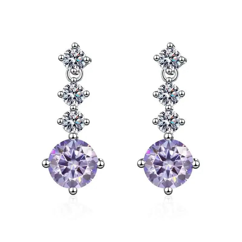 TY Klassische S925 Silber Moissanit Ohrhänger für Frauen 2 Karat D Farbe VVS1 Simulierte Diamant Verlobung Hochzeit Schmuck Geschenk