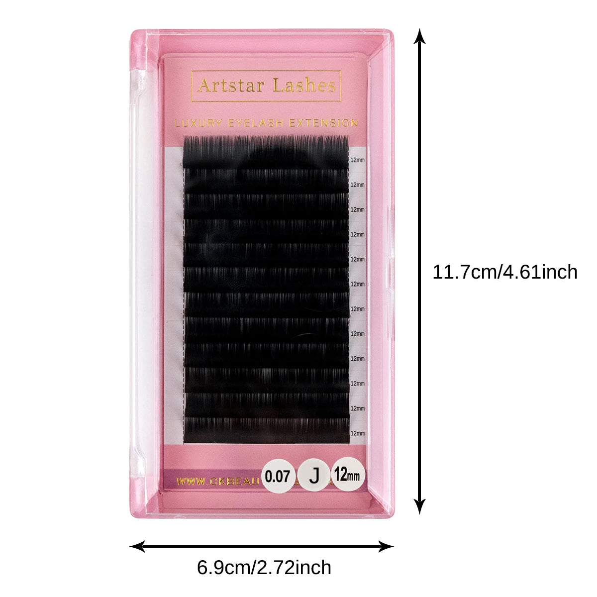 ARTSTAR Natural Silk Lashes J B C D CC Curl 6-15mm Length Volume Eyelash Extensions Matte Black Individual Eyelashes  for Makeup