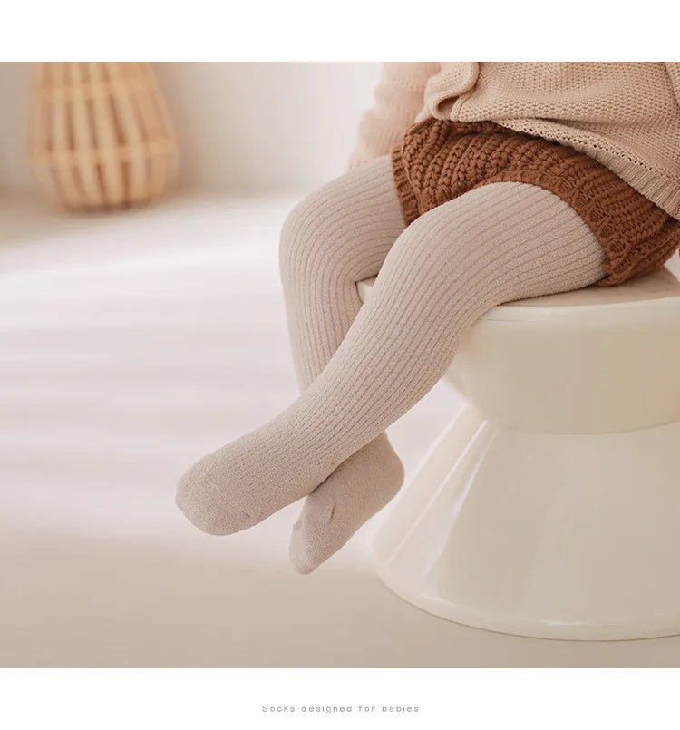 Fall Winter Newborn Tights Thickened Fleecy Girls Tights High Elastic Baby Pantyhose For 0-8Y