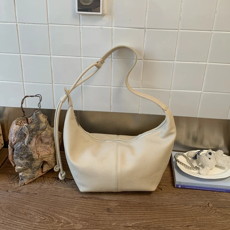 MOODS Shoulder Hobo Bags For Women Soft PU Leather Solid Color Large Capacity Shopping Totes With Adjustable Shoulder Strap 2026