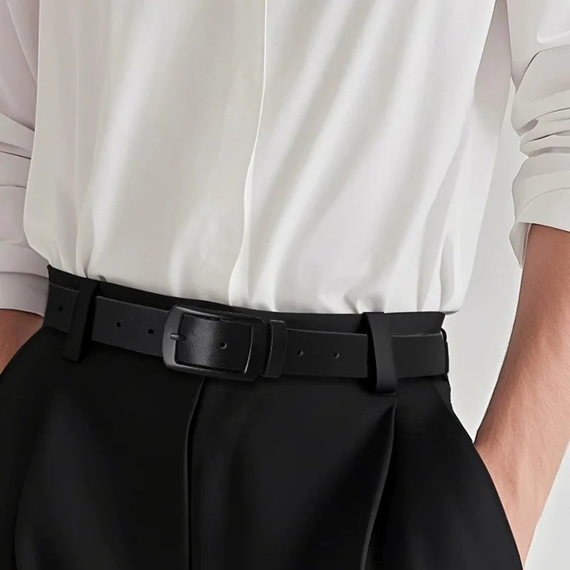 1pcs Men's Belt Classic Fashion PU Leather Belt High End Authentic Fashion Metal Buckle Women Belt Paired with Jeans Belt Unisex