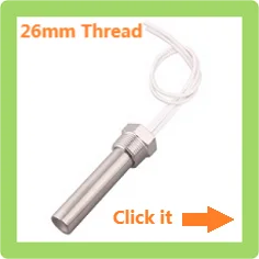 1/2" Cartridge Heating Element 12V 24V Electric Immersion Resistance Heater for Water 100mm