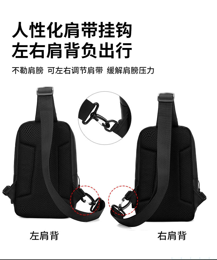 Simple and casual men's shoulder bag, trendy single-shoulder crossbody bag, student travel bag, lightweight diagonal backpack, m