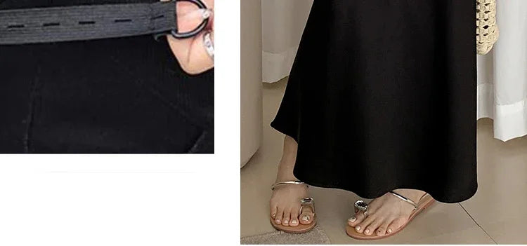 Satin Smooth Drooping Maternity Fishtail Skirts Summer Y2k Youth A Line Pencil Elastic Waist Belly Bottoms for Pregnancy Women
