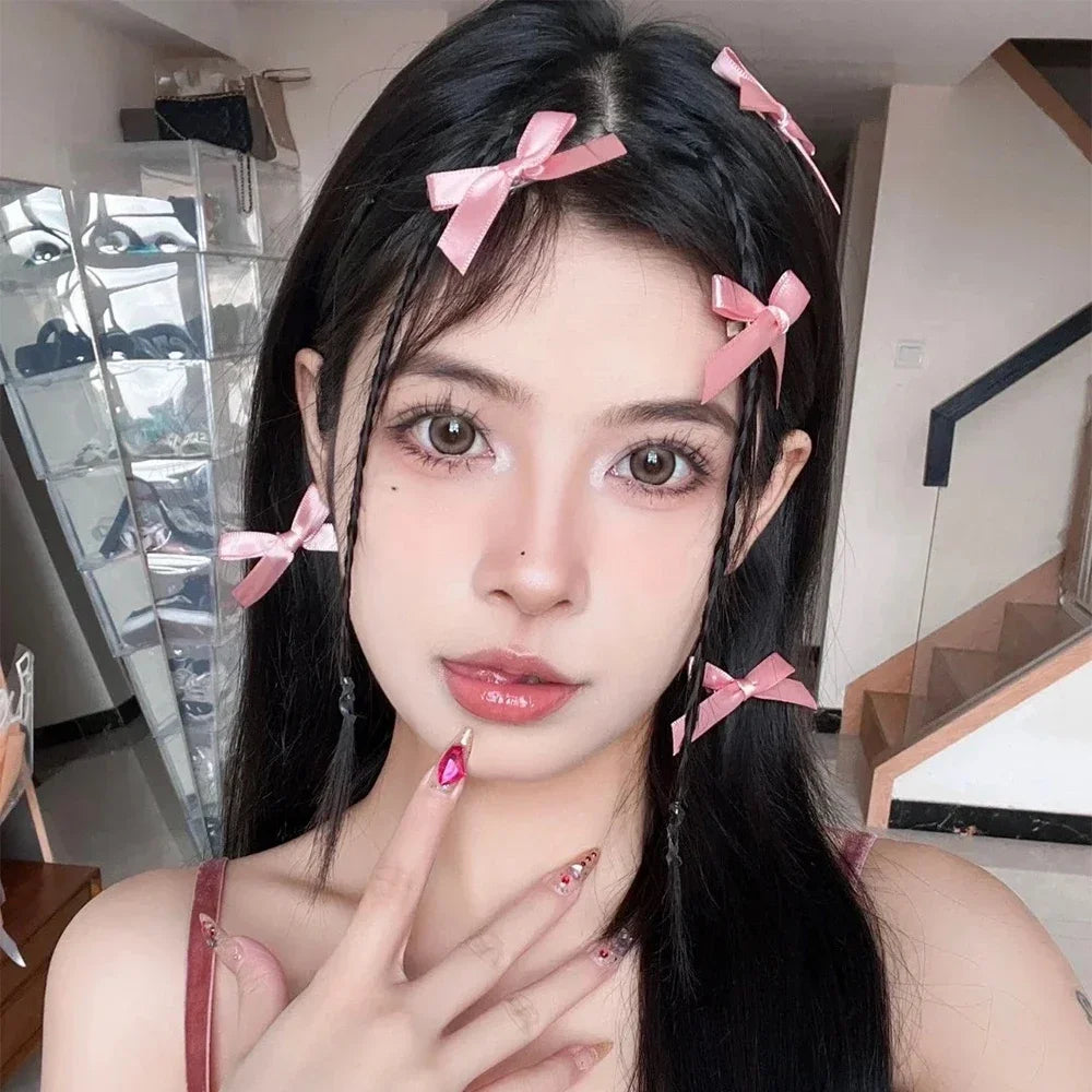 Colors Silk Ribbon Bowknot Hair Clip Y2K Fashion Sweet Ballet INS Cute Girl Barrettes Colorful Lace Women Bobby Pin  Accessories