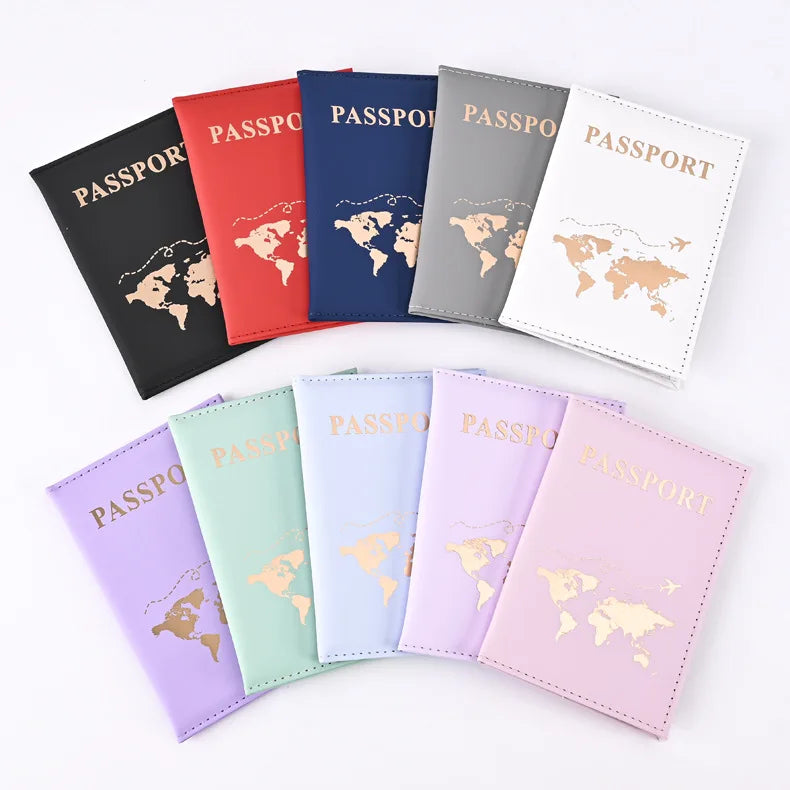 Fashion Passport Holder with Letter Print for Women Men Passport Protective Cover Travel Wallet Ticket Holder ID Card Clip Bags
